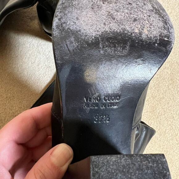 Fru.it Boots Tall Leather High Heel Black Boots Size 37.5 6.5 Made in Italy VGUC - Picture 5 of 6